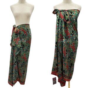 Ben & Lisa La Florentina NWT Multicolor Paisley Print Wrap Scarf Sarong